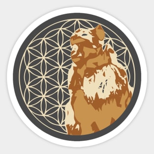 Flower of life monkey brown Sticker